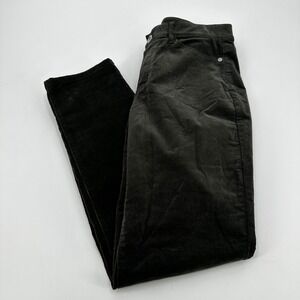 J. Jill Womens Corduroy Slim Leg Pants Dark Olive Grey Stretch Size Small
